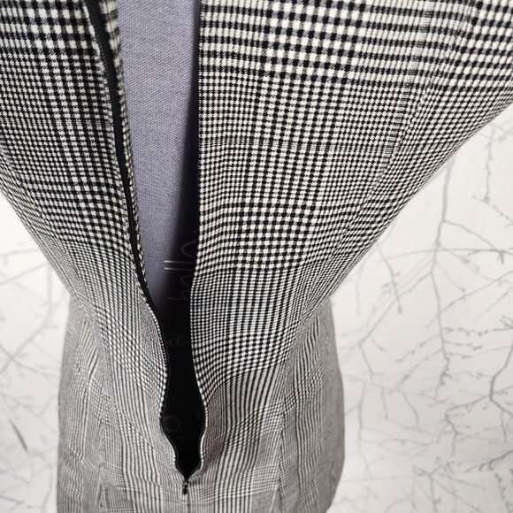 Theory Gray Plaid Wool Stretch Helaina Of Portland Dress - Picture 6 of 8